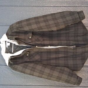 Mason Black Checkered Hooded Jacket